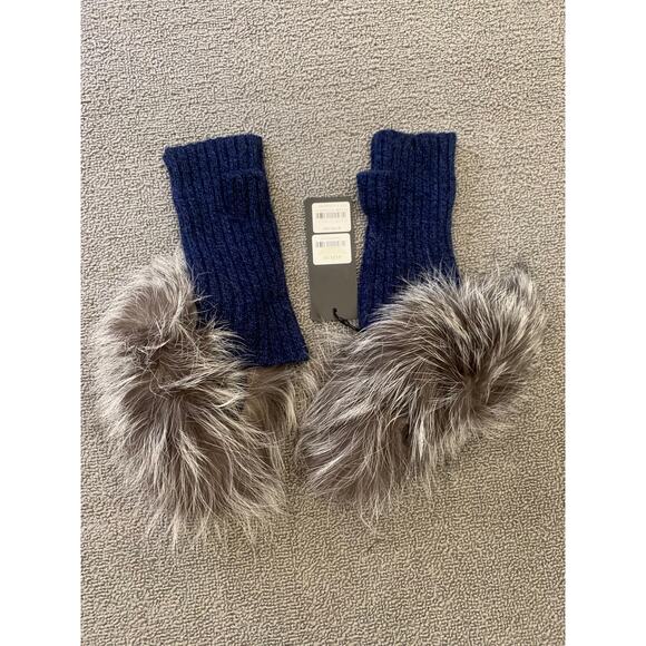 Zoe Couture Women One Size Blue Cashmere Gloves NWT - Picture 1 of 5